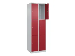 lockerkast,HxBxD 1850x600x500mm,2x3vakken,vak B 300mm,cil.-slot