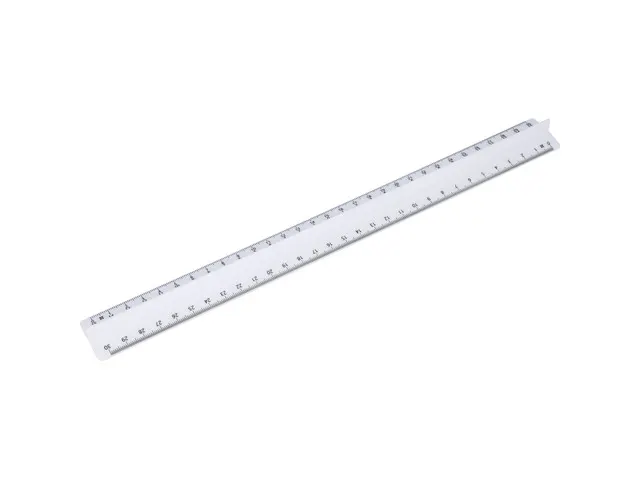 Règle à prisme Westcott 30cm blanc laiteux avec 3 échelles avec poi