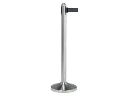 Afzetpaal Securit RVS met rolband 210cm zwart