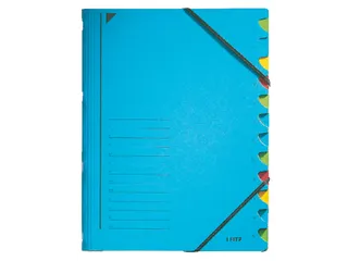 Sorteermap Leitz 3912 A4 12 vaks karton blauw - 1