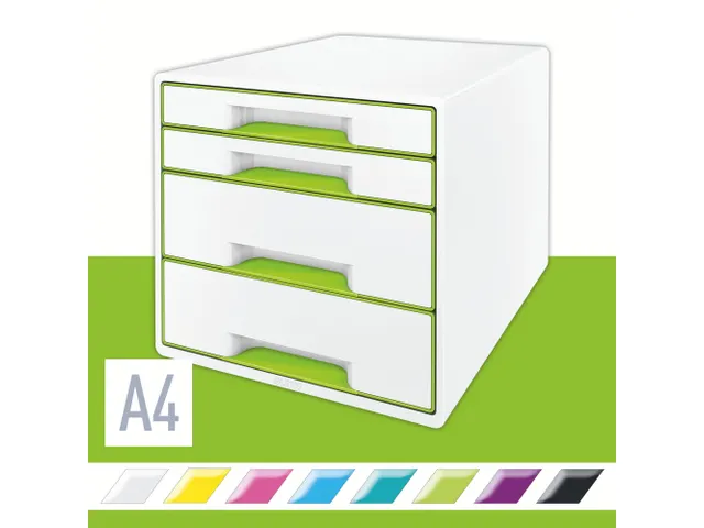 Ladenblok Leitz WOW Cube 4 laden wit/groen