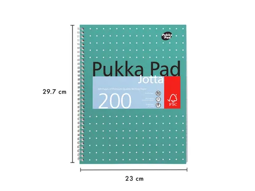 Collegeblok Pukka Pad Jotta A4 lijn 4-gaats 200 pagina's 80gr groen