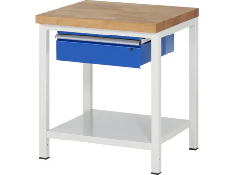 werkbank,HxBxD 840-1040x750x700mm,beukblad,draagverm. 1250kg,4voeten