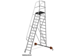 verrijdbare treden-platformladder,eenzijdig,10trede(n),stand H 2,35m
