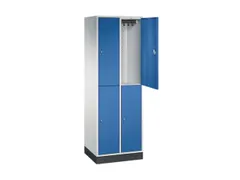 Dubbeldekse garderobekast,RAL 7035/RAL 5010,HxBxD 1950x620x500mm