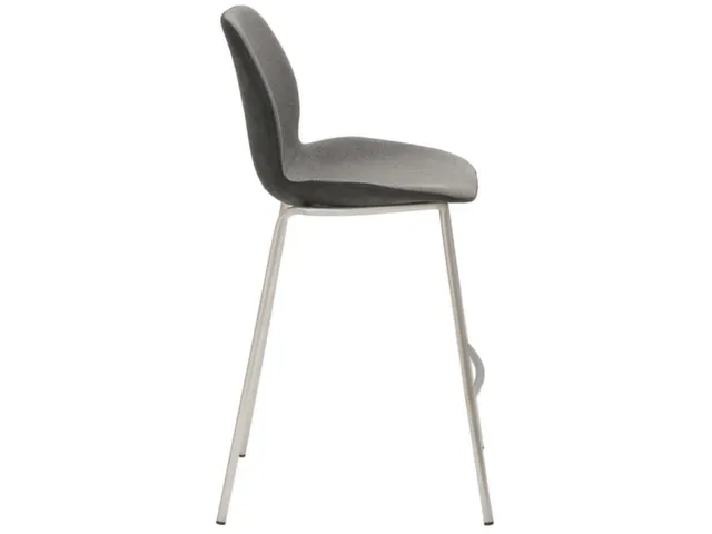 tabouret de bar assise H 650mm assise tissu anthracite chiné
