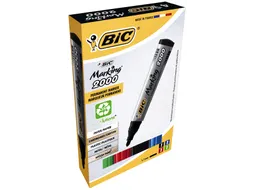 Viltstift Bic 2000 ecolutions rond large assorti doos à 4 stuks