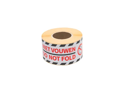 Waarschuwingsetiket Rillprint do not fold 46x125mm wit 250 stuks