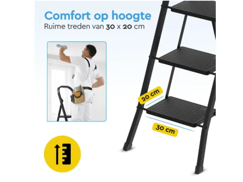 Huishoudtrap BRASQ 4 treden SLM400 zwart