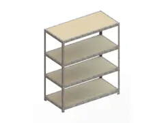 Breedvakstelling 1970x1700x800mm Vaklast 500kg 4 Houten Legborden