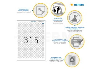 HERMA 4385 Verwijderbare etiketten A4 Rond 10mm Wit 7875 stuks - 3