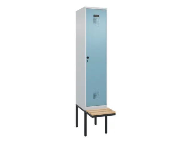 locker met bank,voor scheiding van kleding,HxBxD 2120x400x815mm,1vak