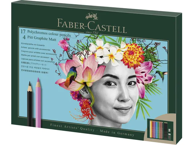 Tekenset Faber-Castell Polychromos en Pitt Grafiet Mat 23-delig