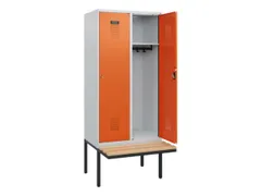 locker met bank,HxBxD 1950x800x815mm,2vak,vak B 400mm,cilinderslot