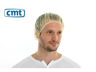 PP non woven haarnet geel 50cm bouffant cap maat M 10x100 Stuks - 2