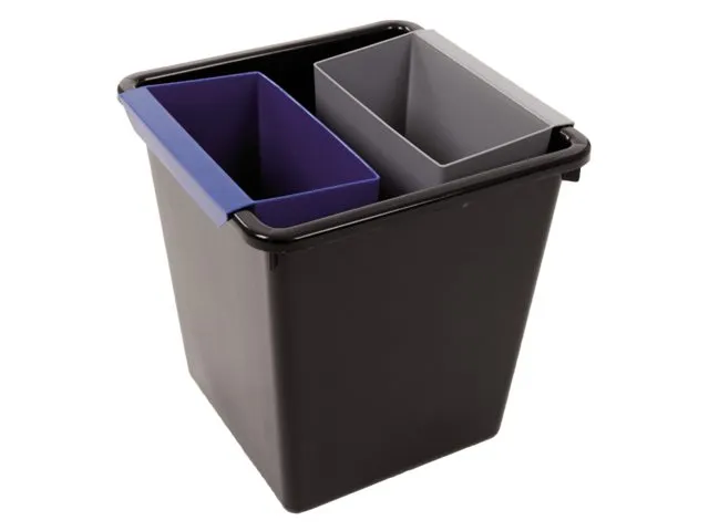 Corbeille à Papier Synthétique Carrée Conique 27 Litres Noir