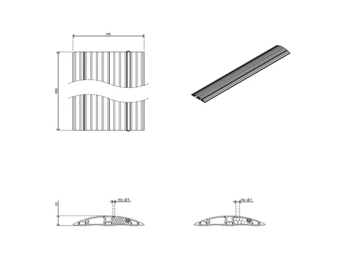 Addit kabelbeschermer 90cm Recht 412
