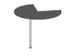 table de rallonge,haut. régl.,HxØ 720-840x1000mm,MS-gris foncé