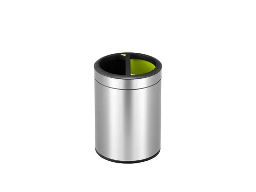 Round Open Top Bin 5+5 liter EKO RVS