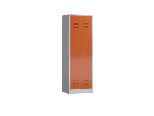 Lockerkast 1800x590x500mm 2 vakken, klinksluiting, RAL3000