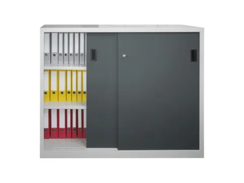 schuifdeurkast,HxBxD 1200x1500x600mm,RAL7035,front RAL7016