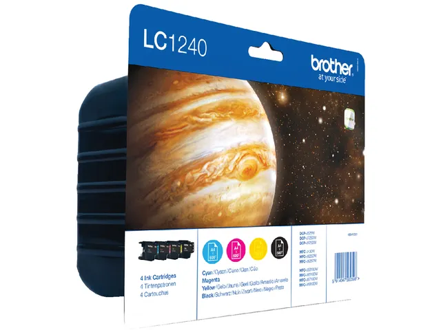 Brother LC-1240 Inktcartridge Zwart + 3 Kleuren Voordeelset