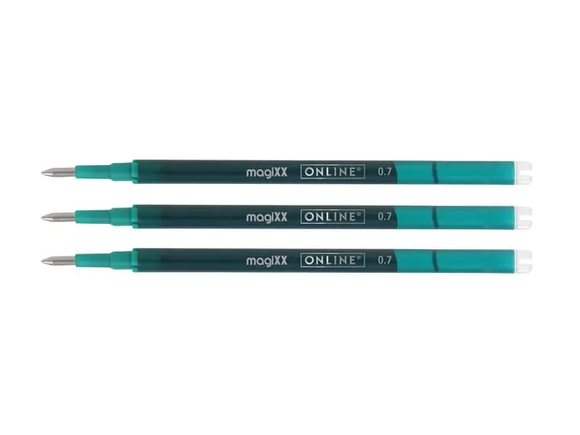 Gelschrijvervulling Online Magixx medium turquoise blister à 3 stuks