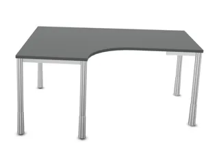 In hoogte verstelbaar bureau in vrije vorm,MS-donkergrijs - 2