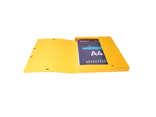 Klasseerdoos glansk. rug 25mm A4 geel