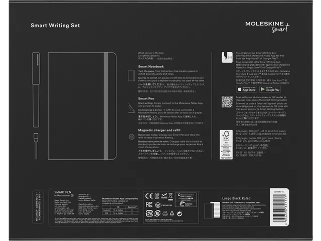 Smart Writing Moleskine set Pen + Smart Notebook large 130x210mm lign