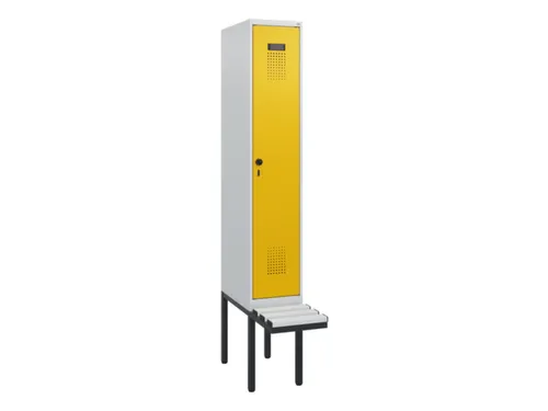 locker met bank,HxBxD 1950x300x815mm,1vak,vak B 300mm,draaigrendel