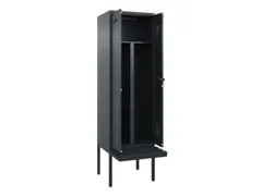 PBM-locker met bank,HxBxD 2120x600x815mm,2vak,vak B 300mm,draaigrendel