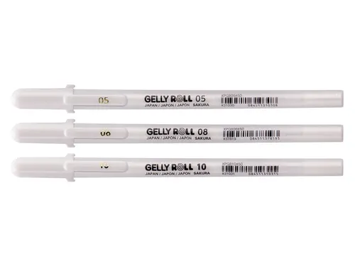 Gelschrijver Sakura Gelly Roll Classic set à 3 breedtes wit
