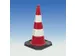 cône de balisage,H 500mm,PVC,rouge/blanc,rétroréfléchissant