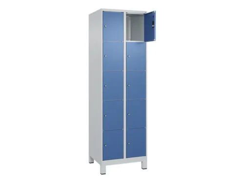 lockerkast,HxBxD 1950x600x500mm,2x5vakken,vak B 300mm,cil.-slot,voeten