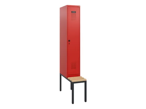 locker met bank,HxBxD 1950x300x815mm,1vak,vak B 300mm,draaigrendel
