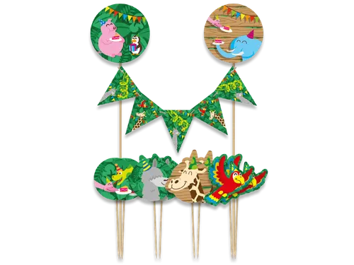 Cake decoratie Jungle 9 stuks