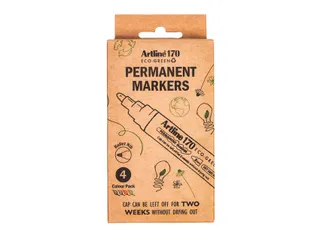 Permanent marker Artline 170 Eco rond Medium Dry Safe assorti 4 stuks - 3