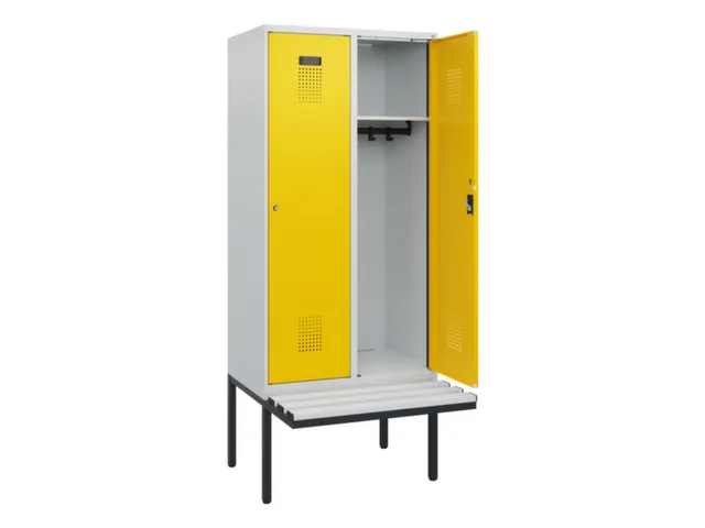 locker met bank,HxBxD 1950x800x815mm,2vak,vak B 400mm,cilinderslot