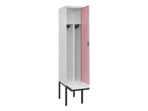 locker met bank,voor scheiding van kleding,HxBxD 2120x400x815mm,1vak