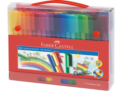 Kleurstiften Faber-Castell Connector assorti koffer à 60 stuks