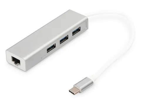 USB Type-C 3-poorts hub + Gigabit Ethernet