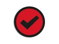 Impressiemagneet Check Rood 50mm