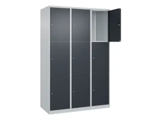 lockerkast,HxBxD 1850x1200x500mm,3x3vakken,vak B 400mm,cil.-slot - 1