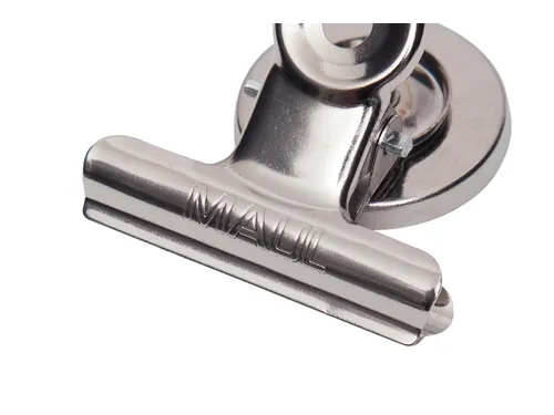 Papierklem MAUL Bulldog met magneet 40mm capaciteit 15mm zilver