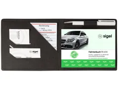 Schrijfmap Sigel A6 antraciet liggend met penvak, insteekvak en blokho