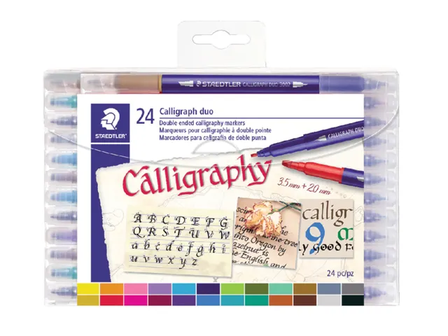 Kalligrafiepen Staedtler 3005 duo punt 2.0 en 3.5mm assorti 24 stuks