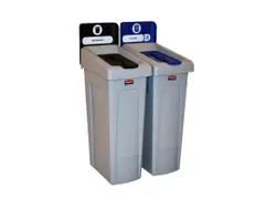 Slim Jim Recyclingstation Frans Deksel Gesloten Zwart Papier Blauw