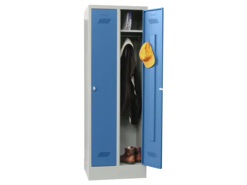 locker,HxBxD 1850x600x500mm,2vak,vak B 300mm,RAL7035,front RAL5012