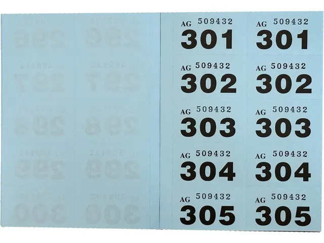 Genummerde Loterij- En Garderobetickets 1-1000